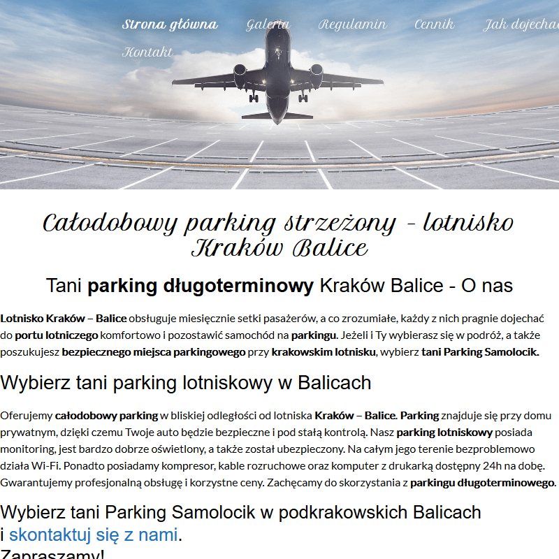 Prywatne parkingi lotnisko balice w Krakowie