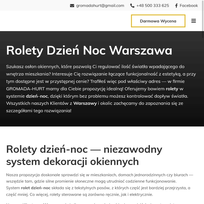 Rolety w kasetach Warszawa